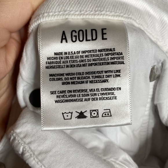 AGOLDE riley high rise straight crop jeans size 31 white boho button fly comfy - Picture 6 of 7